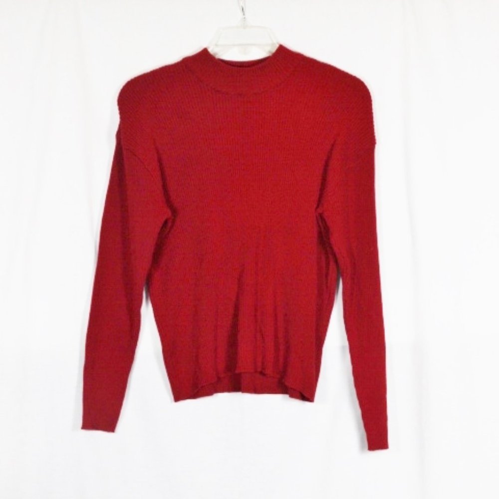 Stonebridge Red Women's Ribbed Knit Long Sleeve Pullover Stretch Sweater 1X 040